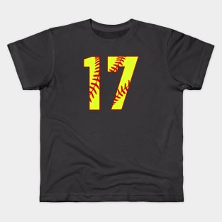 Fastpitch Softball Number 17 #17 Softball Shirt Jersey Uniform Favorite Player Biggest Fan Kids T-Shirt